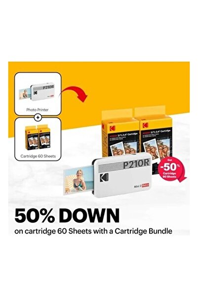 Kodak Mini 3 Retro 4pass Taşınabilir Fotoğraf Yazıcısı White