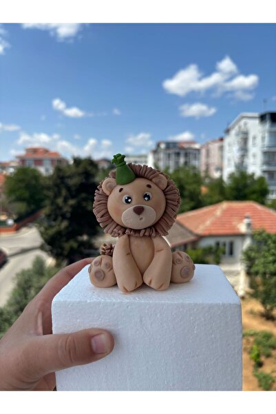 Maket Atelier Doğum Günü Şeker Hamuru Aslan Figürü | Doğum Günü & Baby Shower Pasta Süsü | El Yapımı