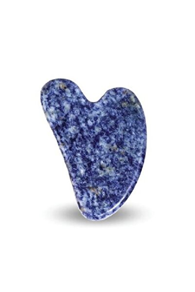Kanu Nature Accesoriu de masaj terapeutic GuaSha Heart Blue Sodalite cu husă