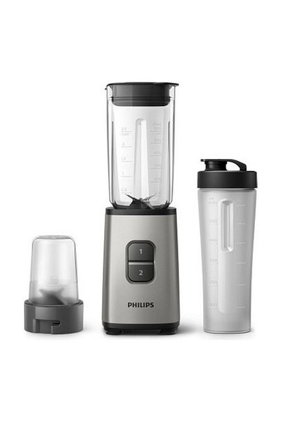 Philips Mini blender Philips HR2604/80, 350 W, 1 L, 2 viteze (Negru/Gri)