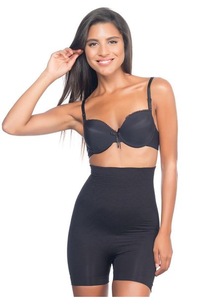 bazaar-turkey all you need Black Mi Emay 2075 High Waist Patterned Double Short Leg Corset