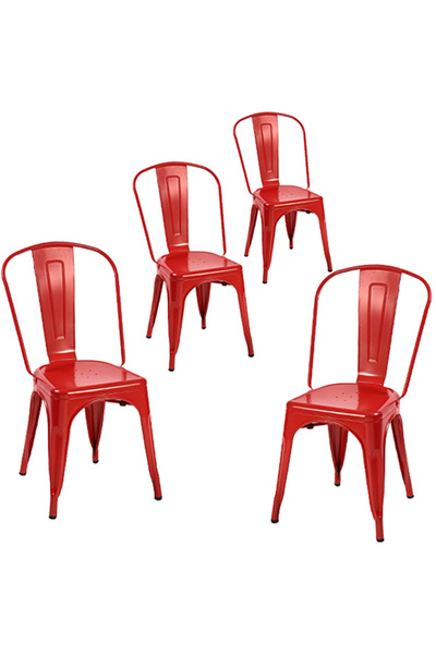 ChairLife Tolix Kolsuz Metal Sandalye (4 Adet)