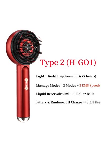 Choice1 النوع 2 (H-G01) جهاز تدليك الرأس الكهربائي ومشط نمو الشعر وتدليك فروة...