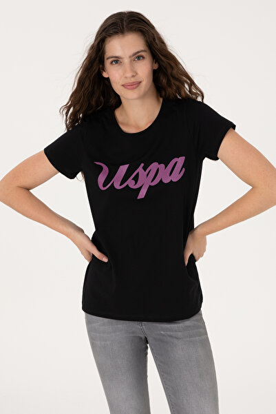 U.S. Polo Assn. Women's Black Crew Neck T-Shirt 50307933-Vr046