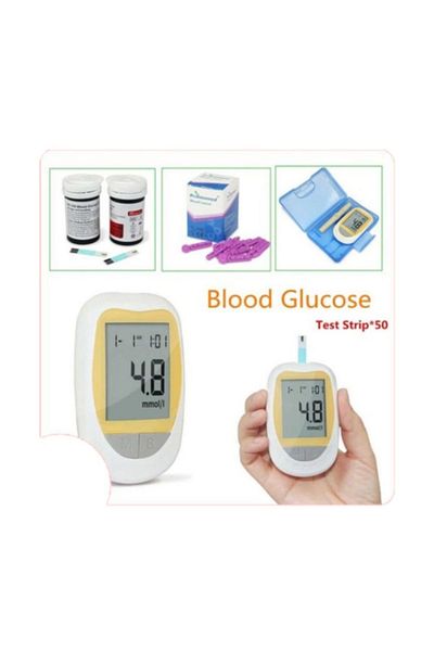 Bison IVD Blood Glucose Monitor Kit – Includes 50 Test Strips and 50 Lancets for Diabetes Control