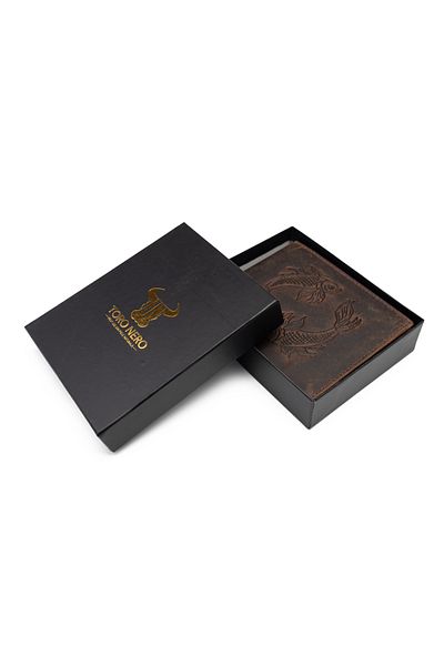 Toro Nero Men's wallet made of brown genuine leather Pisces