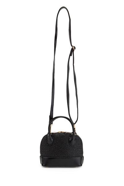 minebag Geantă de damă din piele artificială cu detalii din paie Matilda Black
