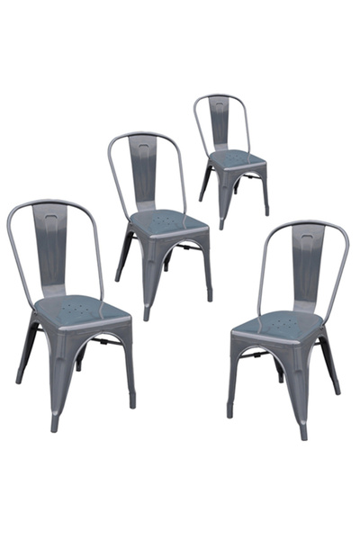 ChairLife Tolix Kolsuz Metal Sandalye (4 Adet)