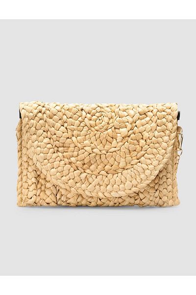 Cabani Straw Handbag with Long Chain Strap