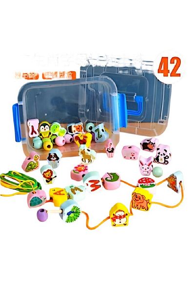 rexa Toddler Kids Montessori Lacing Beads Toy Fine Motor