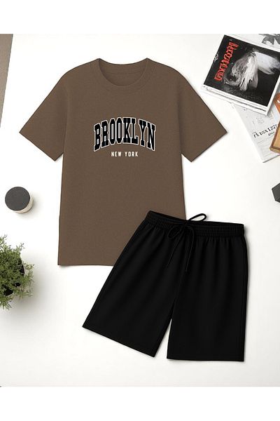 uyguntarz Σετ σορτς Unisex Brooklyn με εμπριμέ σχέδιο