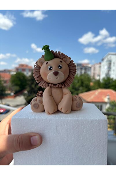 Maket Atelier Doğum Günü Şeker Hamuru Aslan Figürü | Doğum Günü & Baby Shower Pasta Süsü | El Yapımı