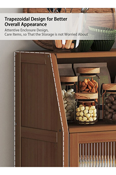 EqiEch Kitchen Corner Cabinet with Doors & Drawers for Living Room & Kitchen, 100x35x95cm