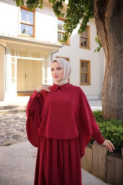 Nissra Φόρεμα με καπέλο και γιακά Ankanoor Anka255084