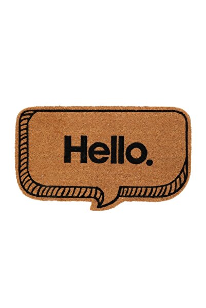 Gift Design Covor de intrare din cocos - 75x41 cm - Mesajul „Bună ziua”.