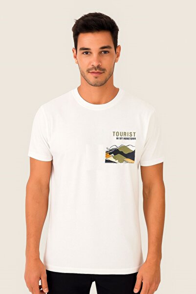 Gollinger Tricou pentru bărbați, cu imprimeu turistic, croială confortabilă