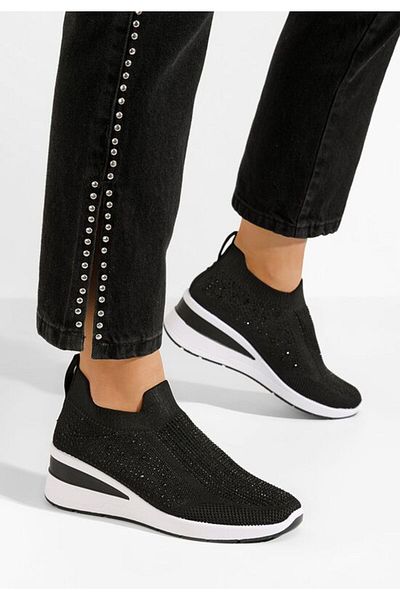 B T Shoes Amelie V2 Black Slip-On Tennis
