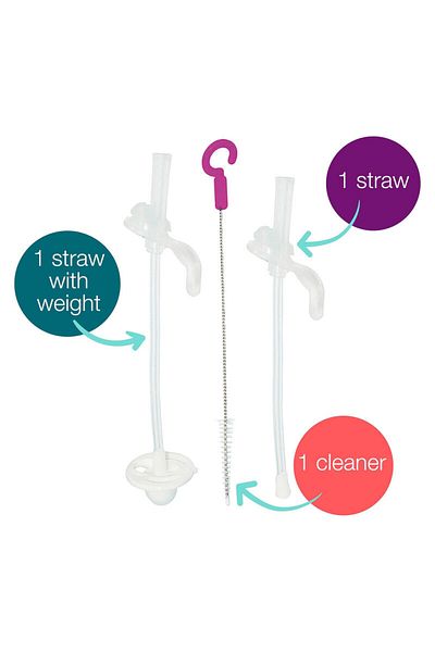 Bbox B.Box Sippy Cup Replacement Straw Pack: Includes 1 Replacement Straw With Weight, 1 Cleaning Brush