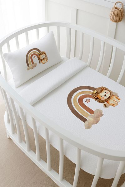 Tuğba Kuğu Pike Set - Little Baby - Lion Rainbow - 60 X 100 cm
