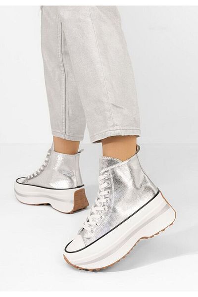 B T Shoes Tenisi cu platformă Francene argintii