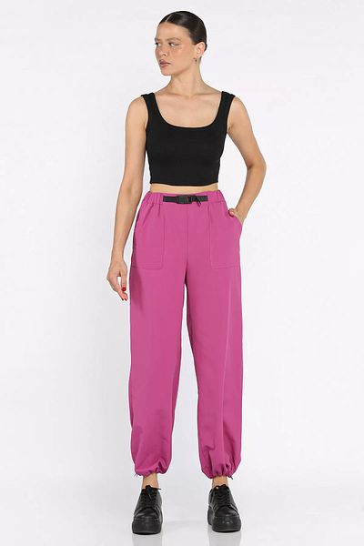 GÜLSELİ Plum Waist and Elastic Leg Women's Parachute Pants