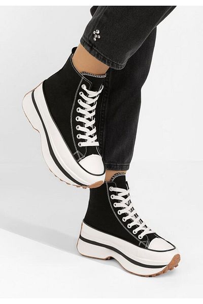 B T Shoes Black Francene platform sneakers