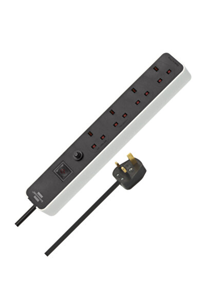 Brennenstuhl Ecolor 4-Way Power Strip with Safety Fuse Button 5 m