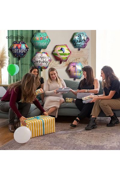 Odimix Set of 6 Odimibo birthday balloons, foil, multicolor, 56 cm