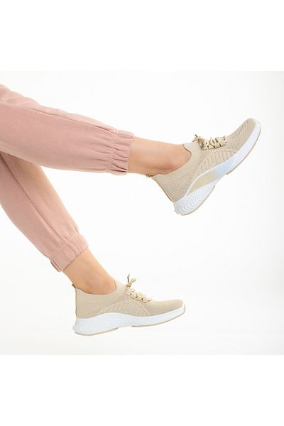 Kalapod Pantofi sport dama bej din material textil Matrona