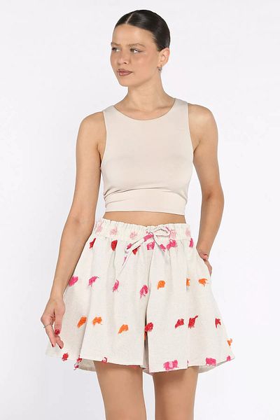 GÜLSELİ Taşorange Tassel Detailed Women's Shorts Skirt