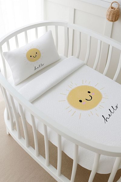 Tuğba Kuğu Pike Set - Pure Baby - Smiling Sun - 60 X 100 cm
