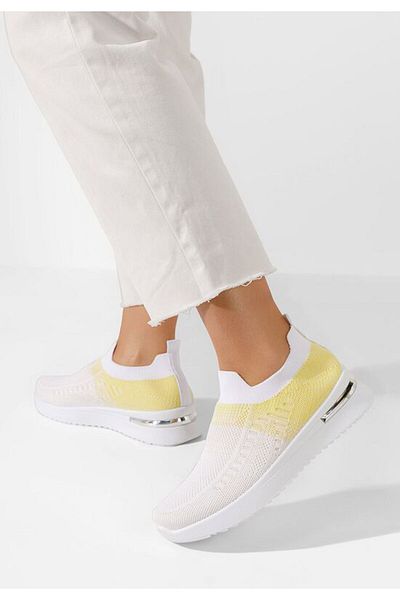 B T Shoes Alitea Yellow Slip-On Sneakers