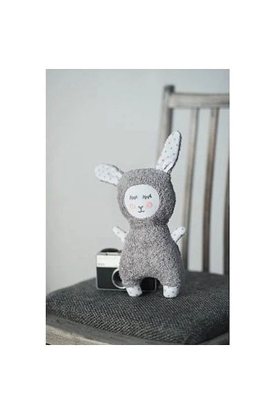 indiggo Papusa Zgomotoasa pentru Bebelusi - Iepuras - Handmade, Bumbac si Umplutura moale, 24cm