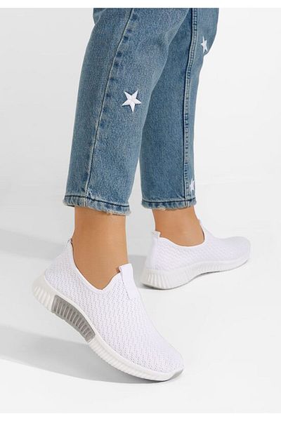 B T Shoes Tenisi Slip-On Tenara albi