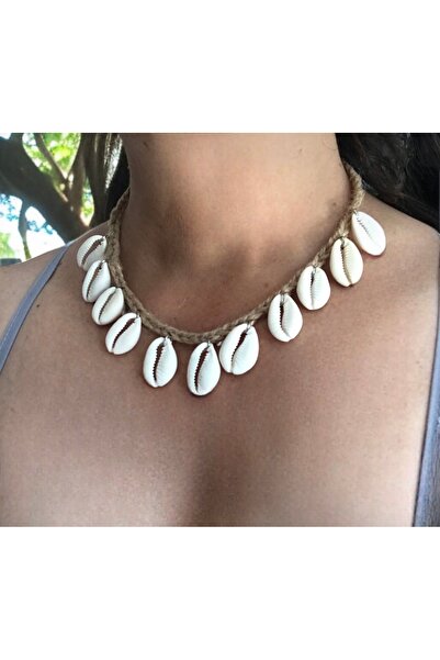 By G Tasarım Seashell Jute String Necklace