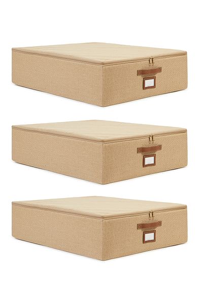 Ocean Home Textile 3 τεμάχια ιουτέ Βάση κάτω από βαλίτσα Organizer Κουτί στήριξης 55x70x18
