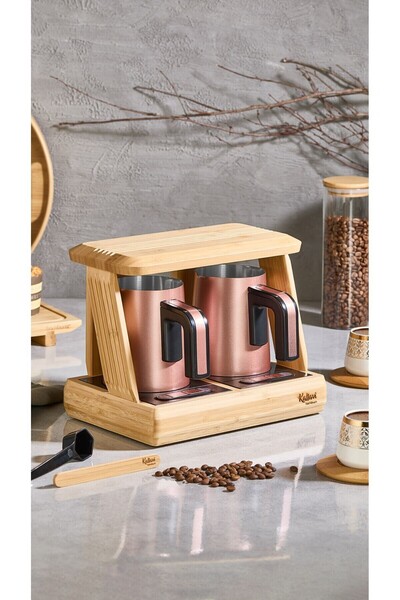 Bambum Kallavi Türk Kahve Makinesi Bronz İkili