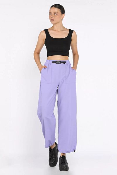 GÜLSELİ Lilac Women's Parachute Pants with Elastic Waist and Legs