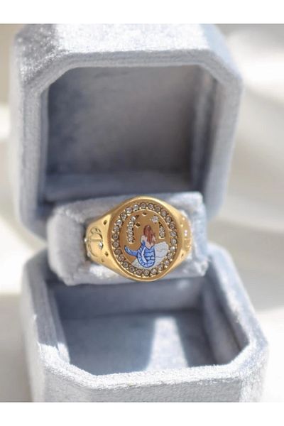 Reorah Collection Vintage Mermaid’S Secret Steel Ring