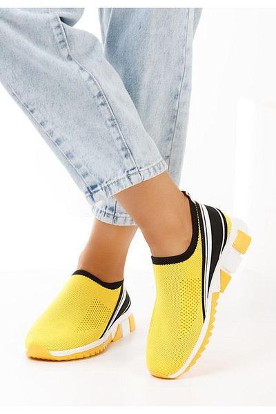 B T Shoes Dreamly Yellow Slip-On Sneakers