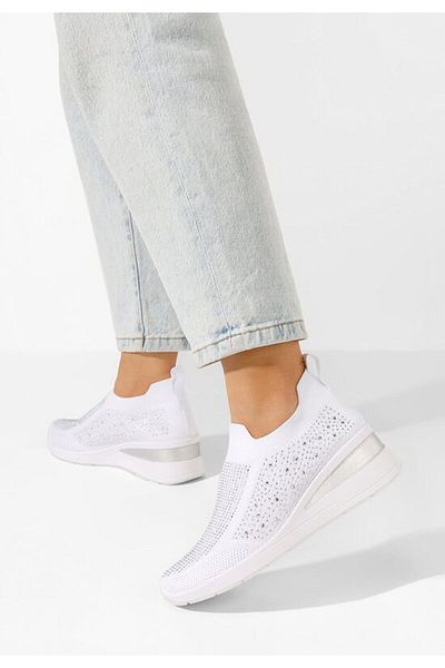 B T Shoes Tenisi dama Slip-On Amelie albi