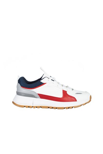Kalapod Women's white and red sports shoes made of ecological leather and textile material Jianna