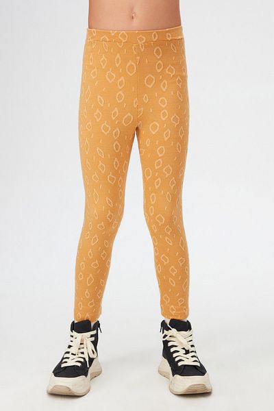 LOVETTI Mustard Drop Pattern Jacquard Girl's Full Length Leggings