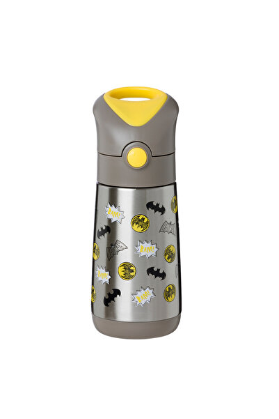 Bbox زجاجة مياه ومشروبات معزولة بتصميم باتمان من بي بوكس، سعة 350 مل/14، تحافظ على برودة المشروبات حتى 8 ساعات، وتسخينها حتى 6 ساعات