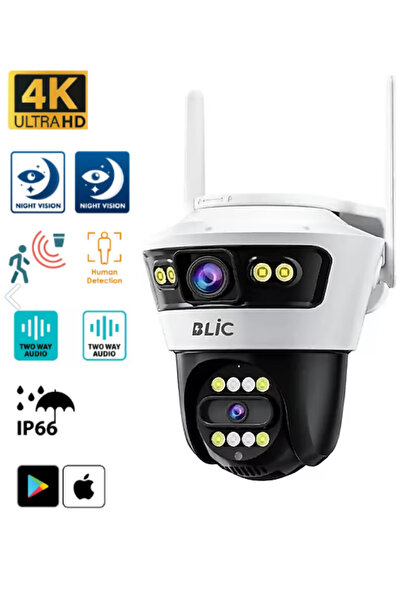 DarkRage Ayarlanabilir Çift Lens Yoosee Alarmlı Suya Dayanıklı IP66 IP Kamera Dış Mekan Güvenlik Kamerası