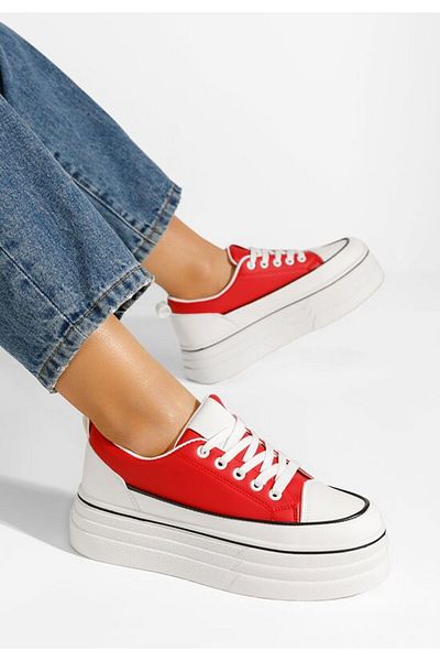 B T Shoes Martheia women's red sneakers