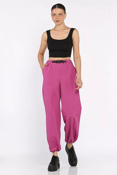GÜLSELİ Plum Waist and Elastic Leg Women's Parachute Pants