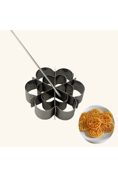 Nar kalıp Narcalip Stainless Steel Iron Dessert Mold Double Flower Model