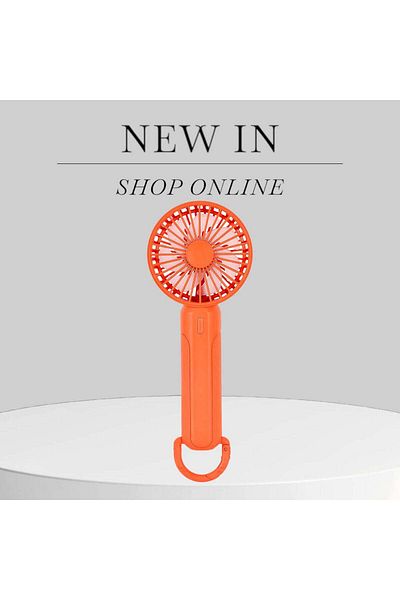 OEM Portable hand fan, 3 ventilation levels and 7 blades, USB-C charging, flashlight, clip system