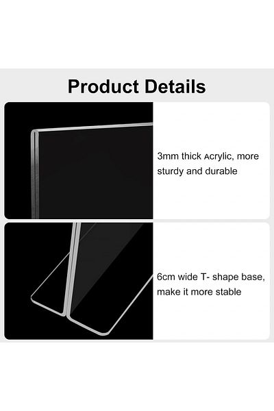 LELADY Set of 4 LELADY menu holders, acrylic, transparent, 140 X 210 mm